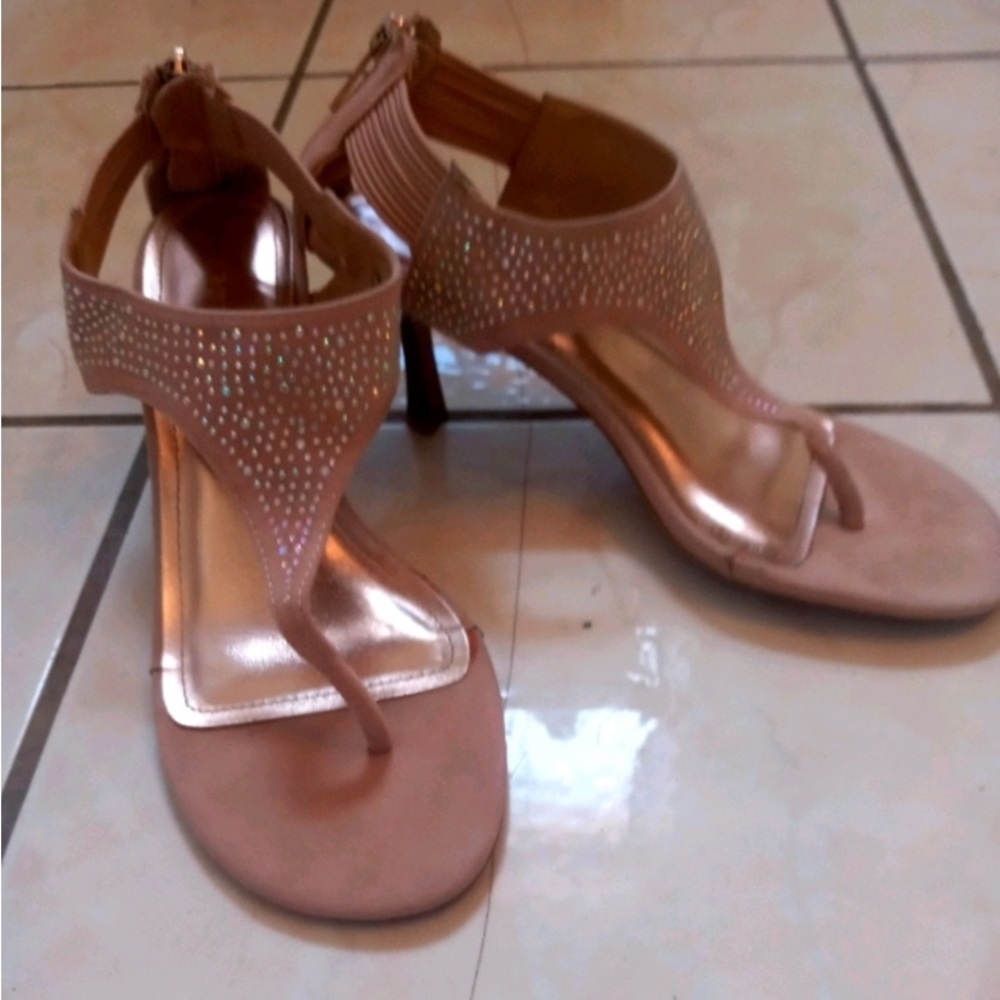 Pink Kitten Heel Sandals
